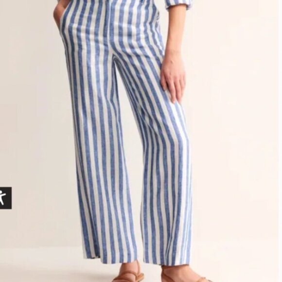 Boden Women’s Blue and White Striped Pants - Size‎ 14